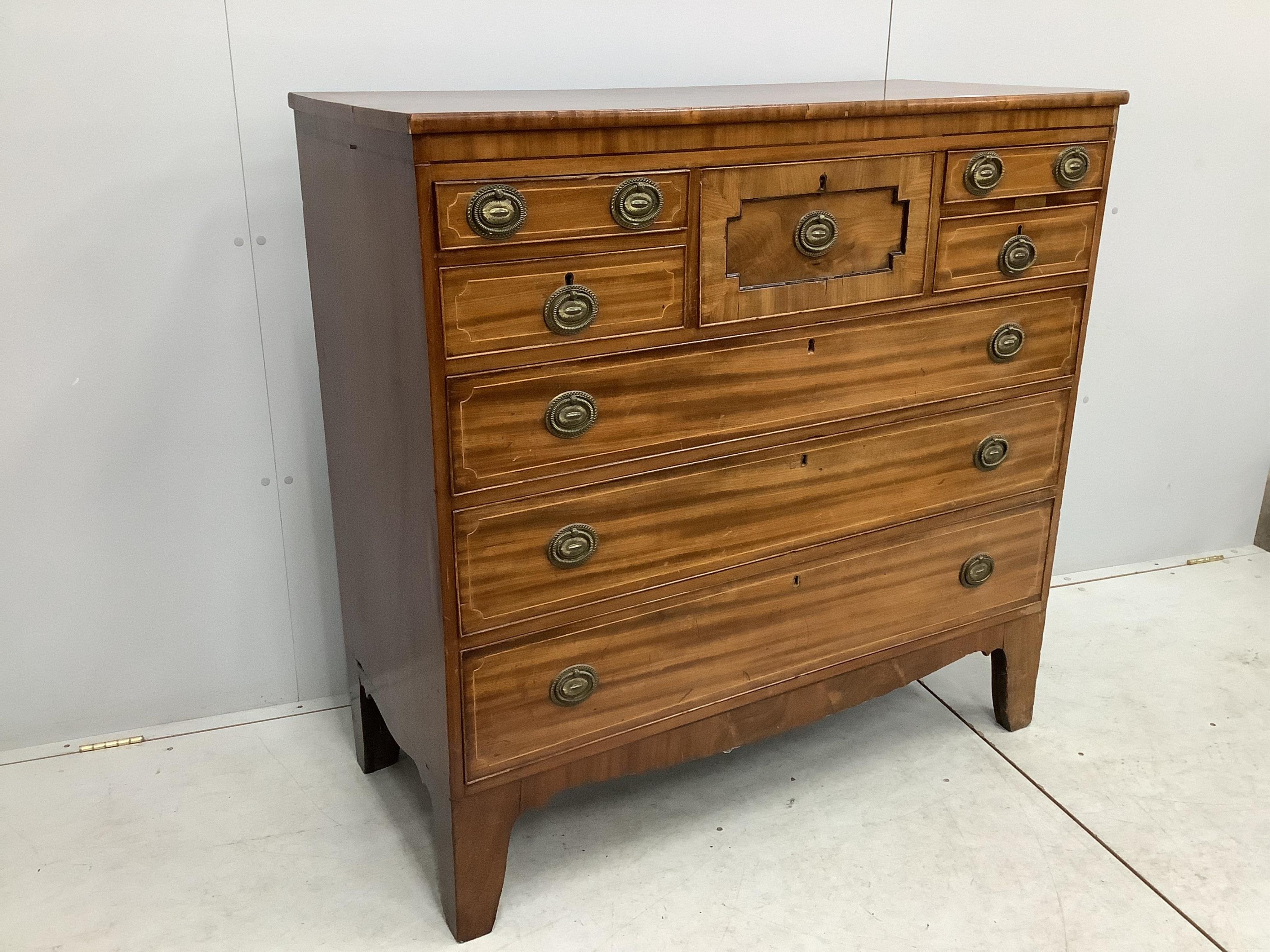 A George IV mahogany chest, width 118cm, depth 52cm, height 116cm. Condition - fair